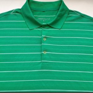 Nike Golf polo shirt green white striped shirt